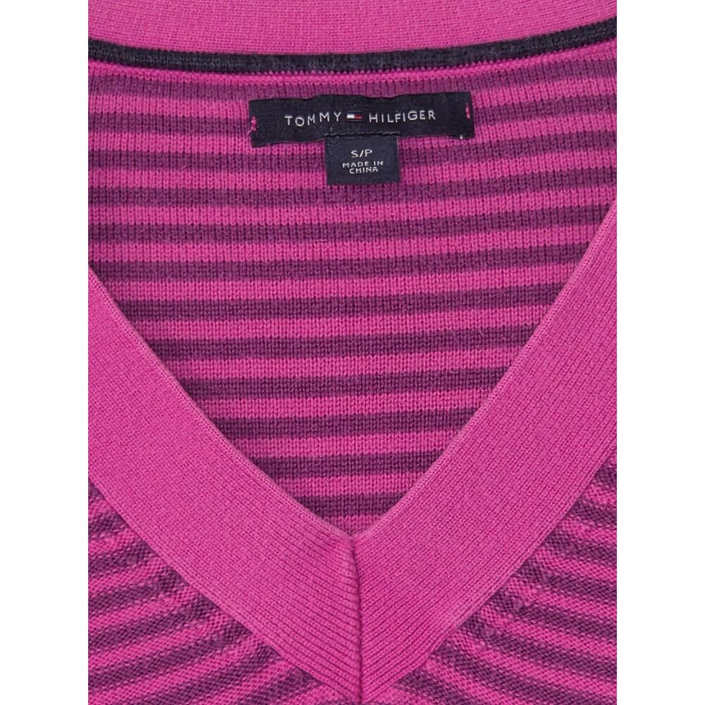 VTG Tommy Hilfiger Women's Pink And Purple Knit Long Sleeve Shirt Size Small - Picture 9 of 15